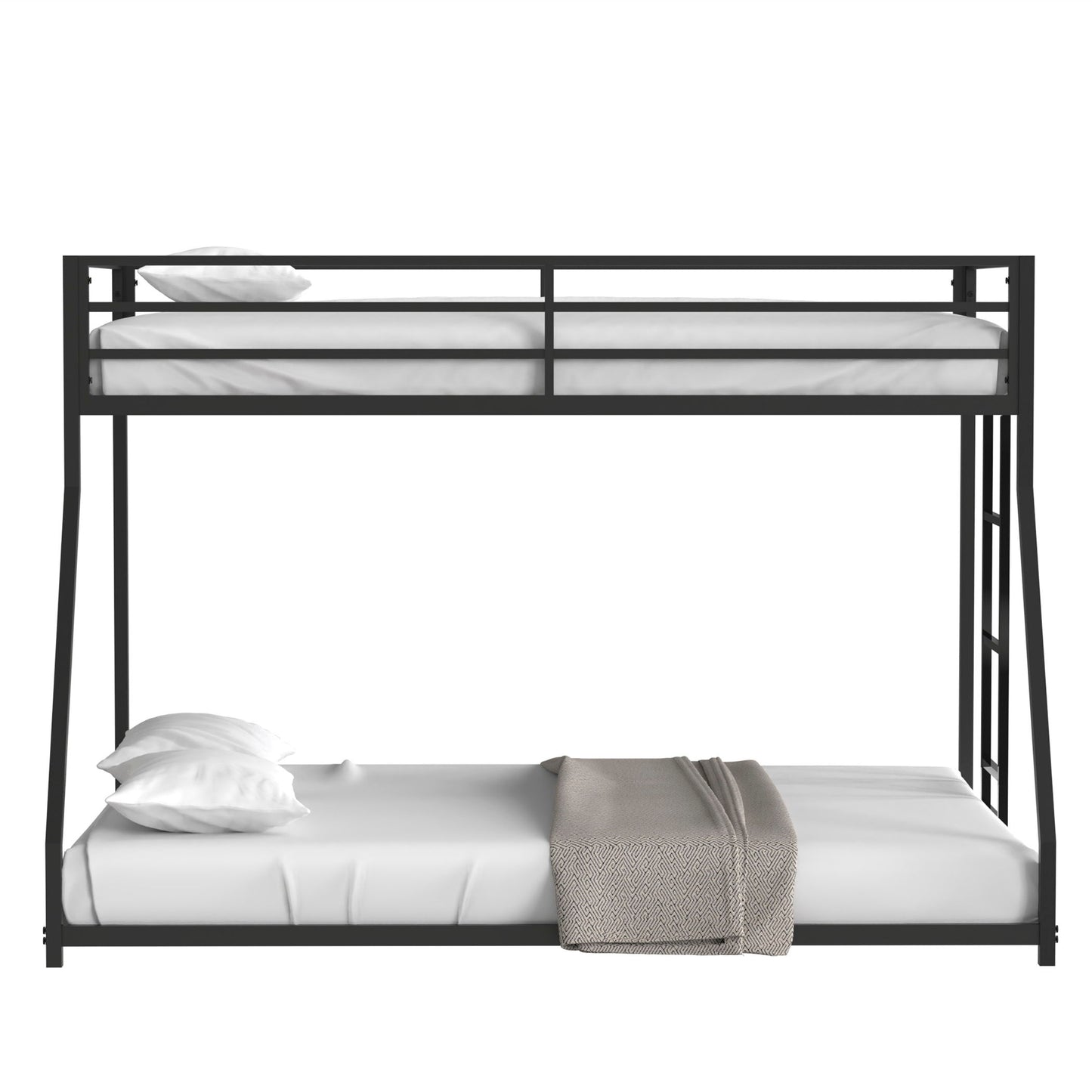 Adam - Twin Over Full Metal Bunk Bed - Black Metal