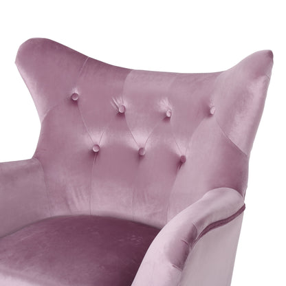 Alyssa - Upholstered Arm Chair With Wingback Design - Lavender