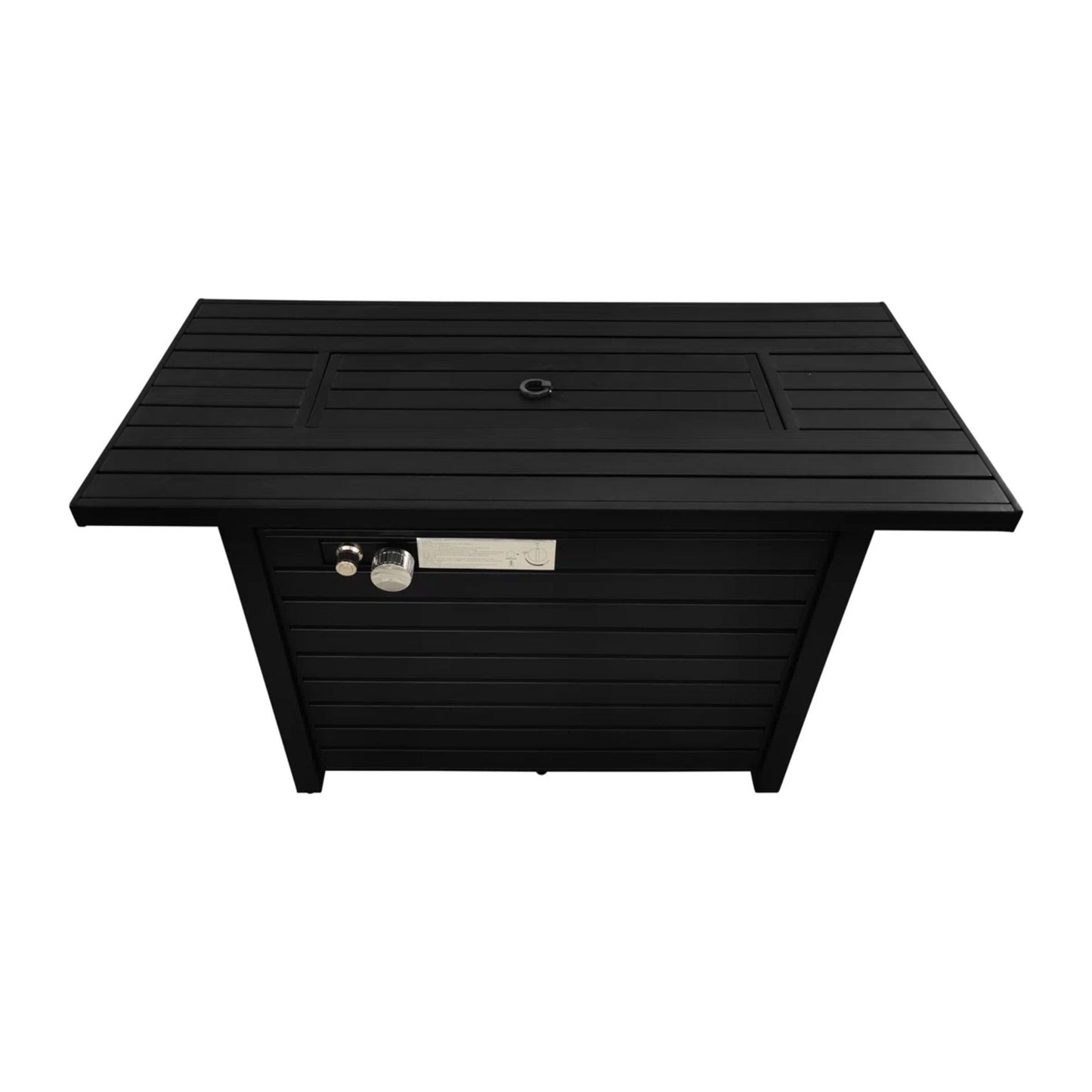 Outdoor Fire Pit Table With Lid Fuel Versatility- Black