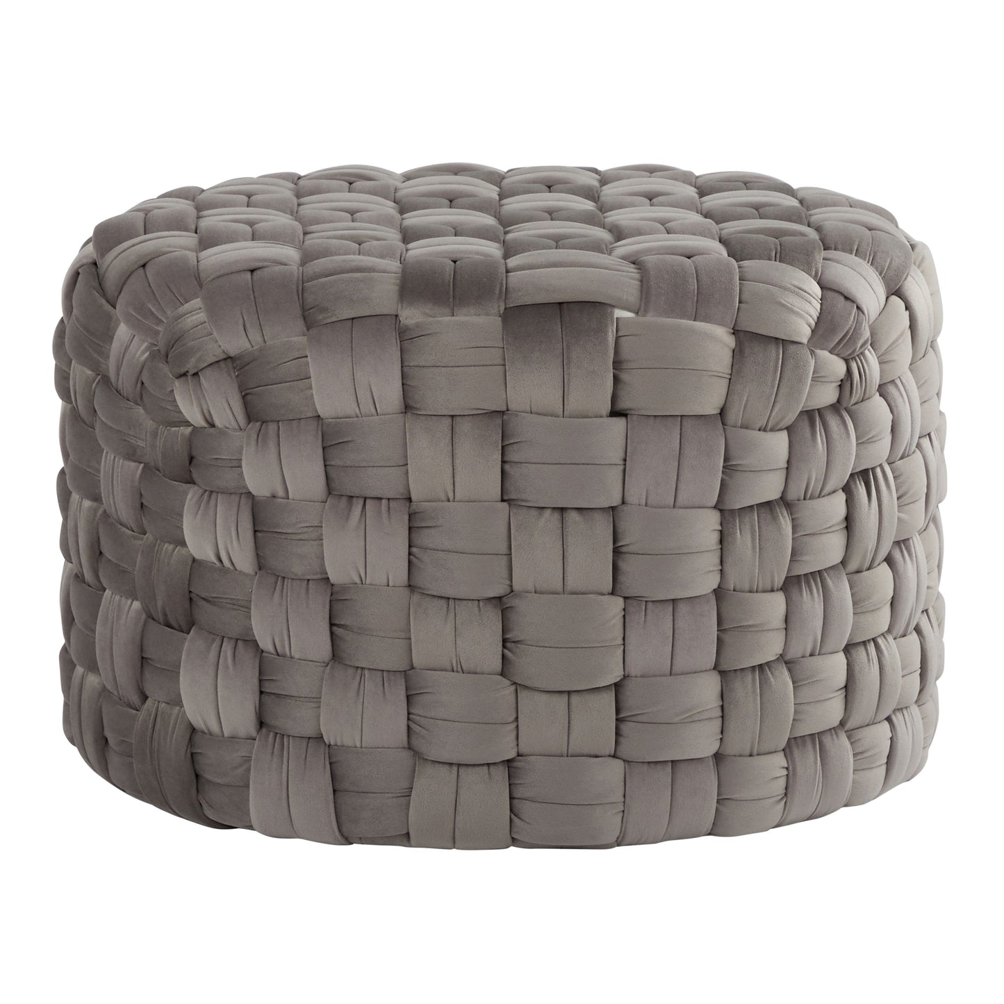 Braided - Round Ottoman - Dark Gray