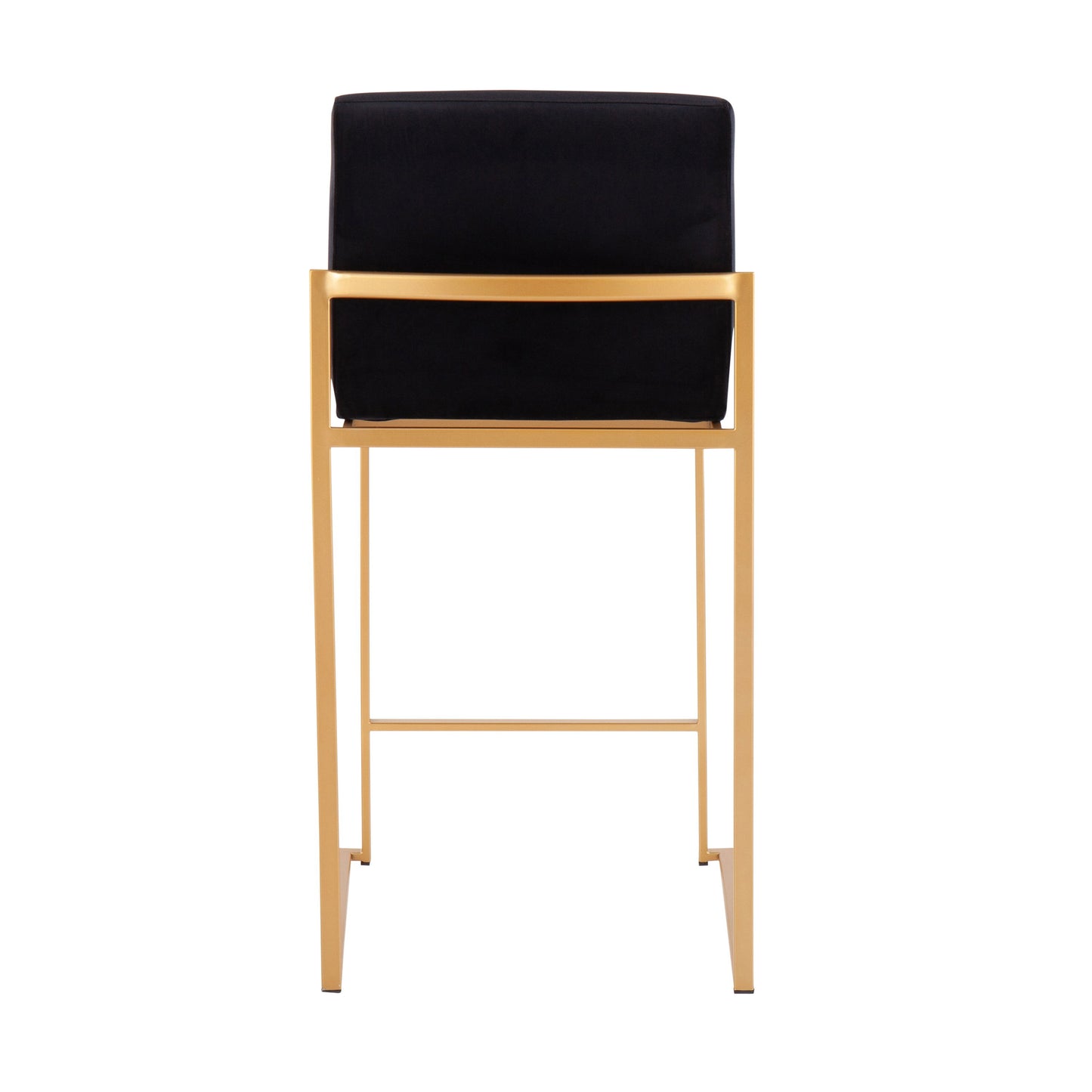 Fuji - Contemporary High Back Counter Stool (Set of 3) - Gold / Black