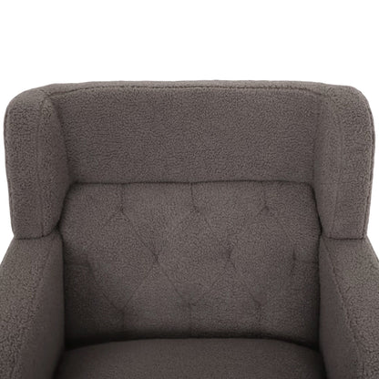 Upholstered Accent Chair Tufted Armchair For Living Room, Russet - Brown