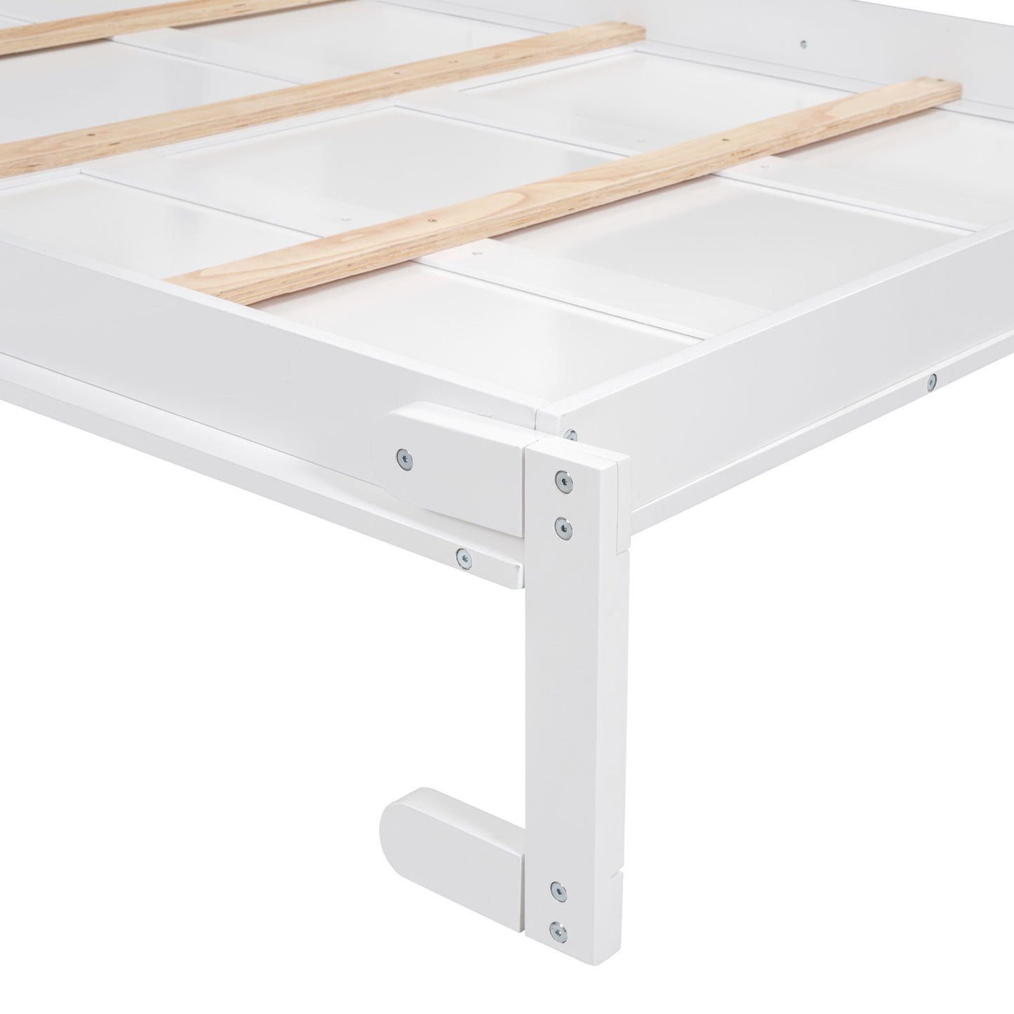Full Size Murphy Wall Bed With Shelves - White