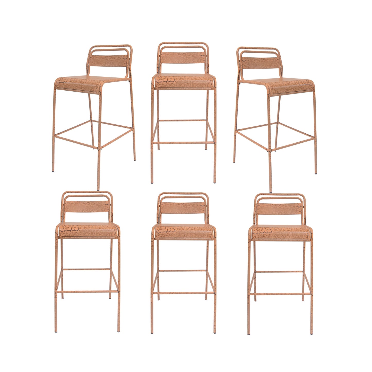 Carmella - Outdoor Barstool (Set of 6) - Orange