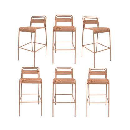 Carmella - Outdoor Barstool (Set of 6) - Orange