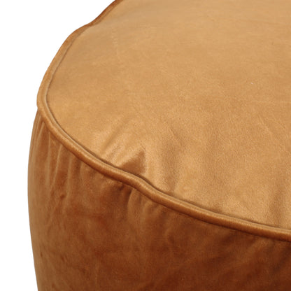 Shimon - Cylinder Pouf Ottoman Floor Cushion - Apricot