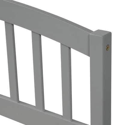 Twin Platform Storage Bed Frame With Two Drawers And Headboard - Gray