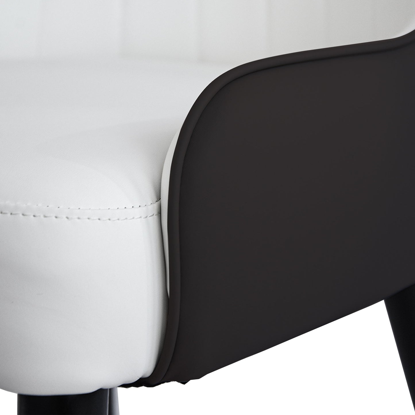 Modern Sponge-Filled Dining Chair, Solid Wood Metal Legs, Suitable For Restaurants, Living Rooms And Rooms- (Set of 2) - Dark Brown / White