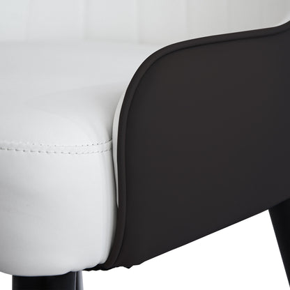 Modern Sponge-Filled Dining Chair, Solid Wood Metal Legs, Suitable For Restaurants, Living Rooms And Rooms- (Set of 2) - Dark Brown / White