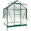 6.3'x4.2'x7' Polycarbonate Greenhouse, Heavy Duty Outdoor Aluminum Walk-In Green House Kit With Rain Gutter, Vent And Door For Backyard Garden - Green