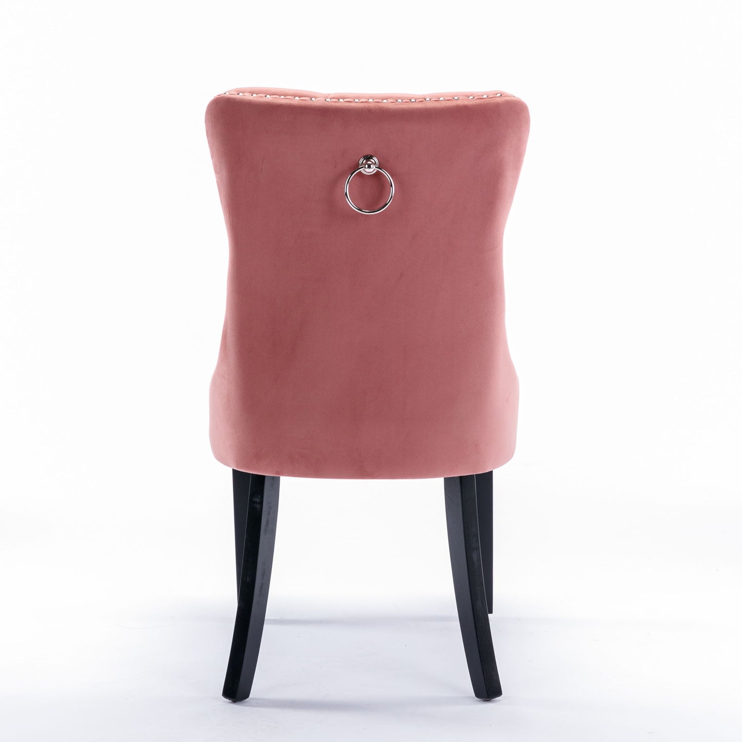 Nikki - Modern, High-End Tufted Solid Wood Contemporary Velvet Upholstered Dining Chair With Wood Legs Nailhead Trim (Set of 2) - Pink