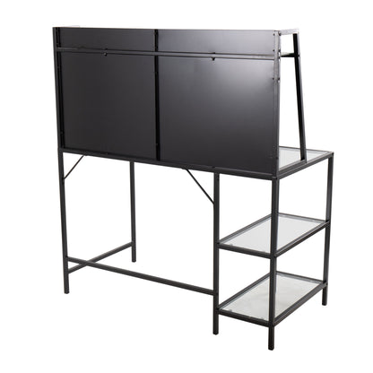 Geo - Tier Contemporary Desk - Black / Clear
