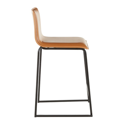 Mara - Contemporary Counter Stool (Set of 2) - Black / Camel