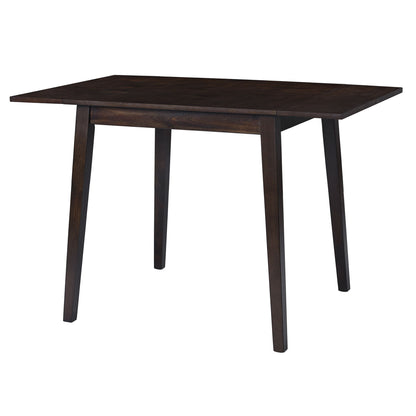 3 Piece Kitchen Dining Set With Drop Leaf Dining Table And 2 Dining Upholstered Chairs, Dining Room Set For Small Places - Espresso