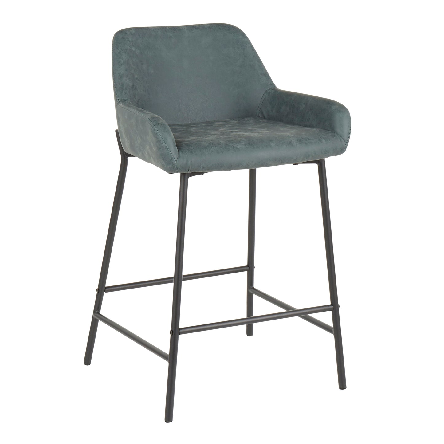 Daniella - Industrial Counter Stool (Set of 2) - Black / Green