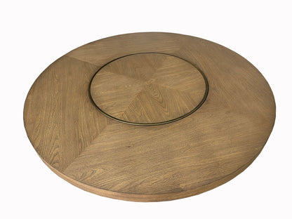 Round Dining Table With Lazy Susan - Latte