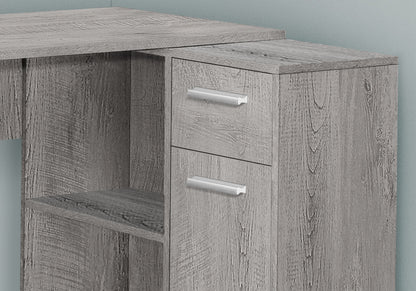 Computer Desk, Home Office, Corner, Storage Drawers, L Shape, Contemporary & Modern - Gray