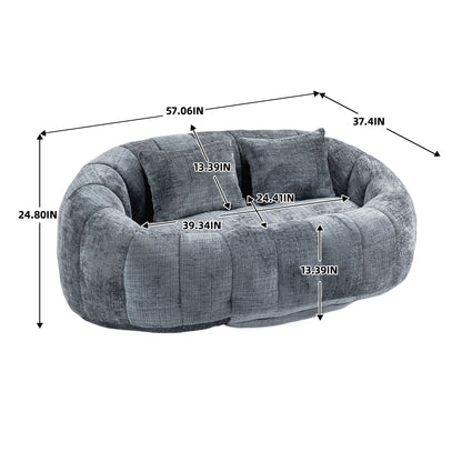 Contemporary Bean Bag Sofa Lazy Sofa Durable Comfort Lounger For Indoor & Outdoor Use - Gray