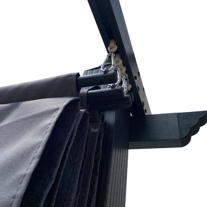 Replacement Canopy Top Fabric For 10X10 Ft Outdoor Patio Retractable Pergola Sunshelter Pergola Canopy - Gray