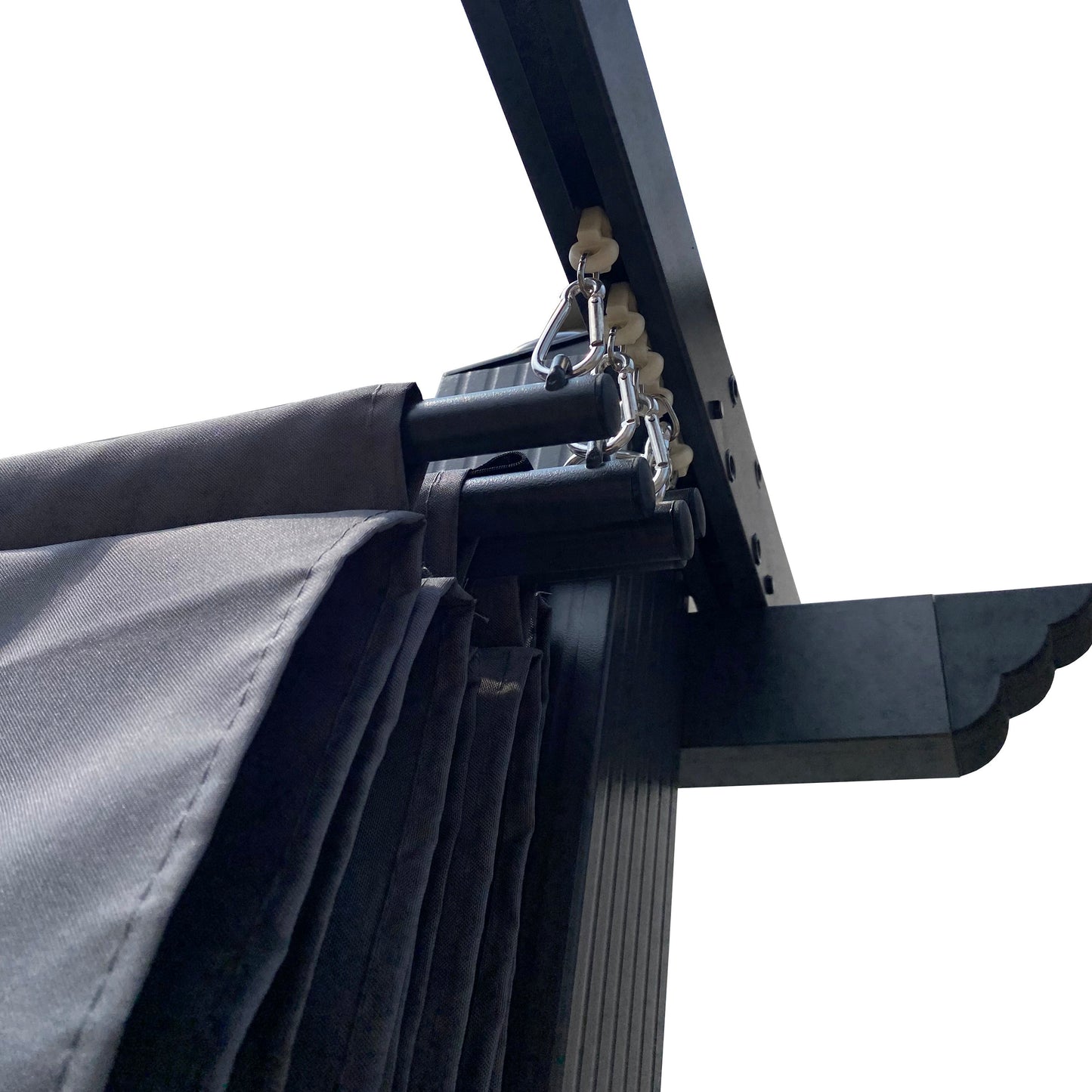 Replacement Canopy Top Cover Fabric For 13 x 10 Ft Outdoor Patio Retractable Pergola Sun-Shelter Canopy - Gray