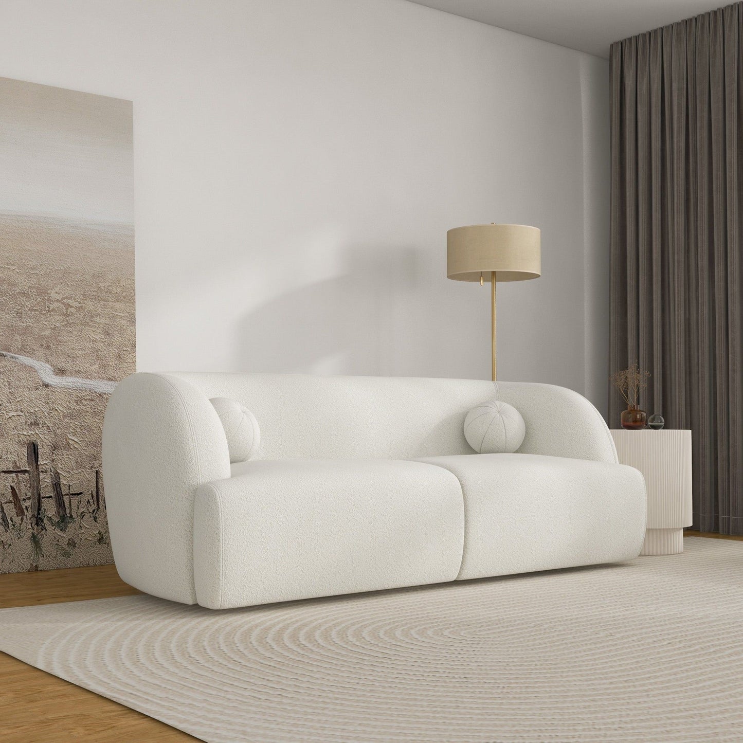 Anna - French Boucle Sofa - White