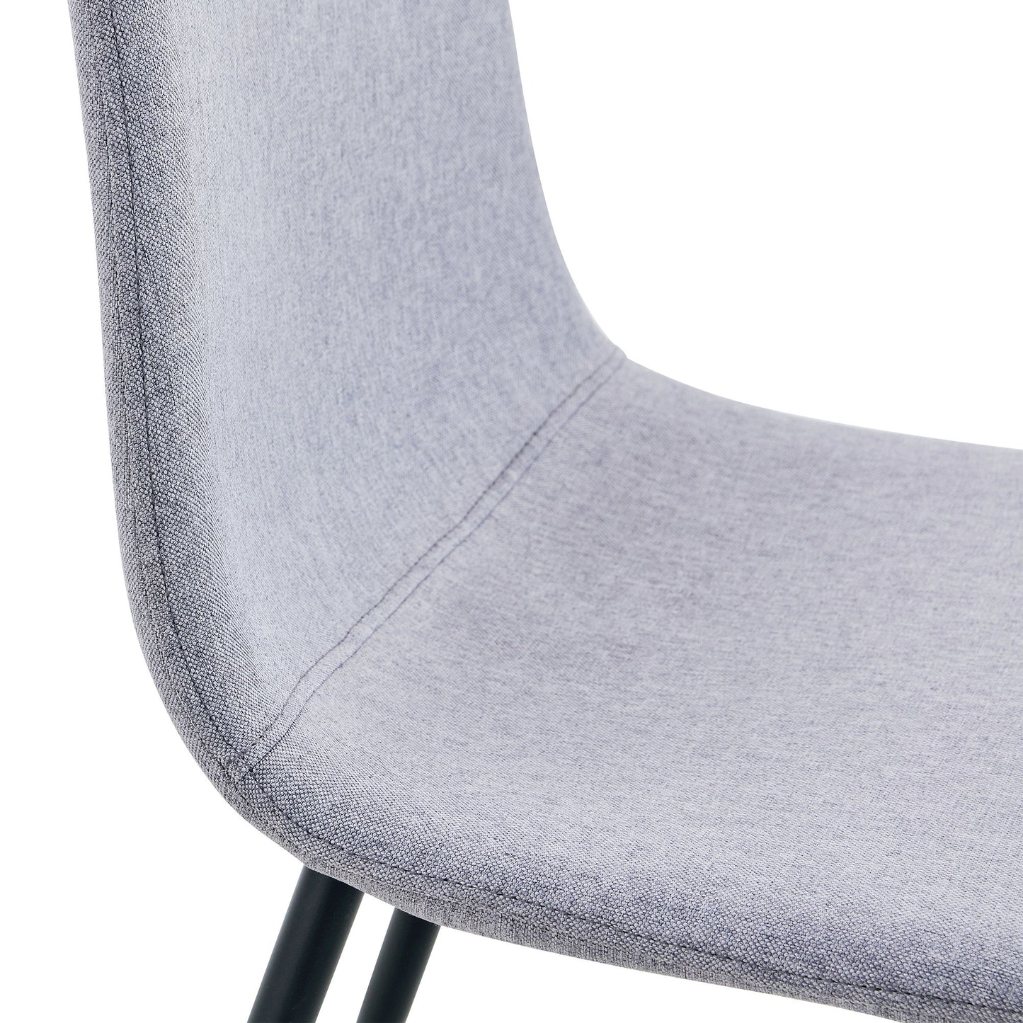 (Set of 4) Fabric Back And Metal Combined Spoon Chairs Perfectly Matching Minimalist And Scandinavian Style Homes - Gray / Black