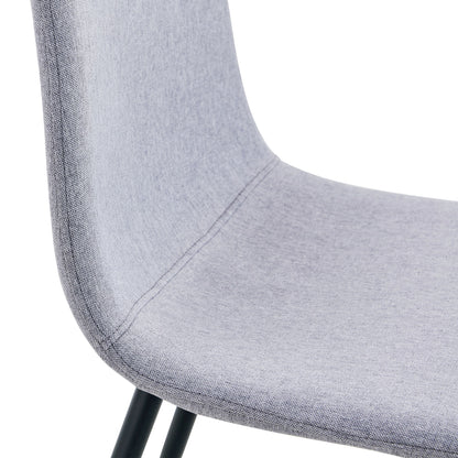 (Set of 4) Fabric Back And Metal Combined Spoon Chairs Perfectly Matching Minimalist And Scandinavian Style Homes - Gray / Black
