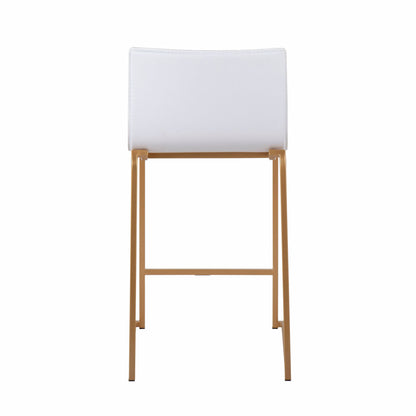 Mara - Contemporary Counter Stool (Set of 2) - Gold / White