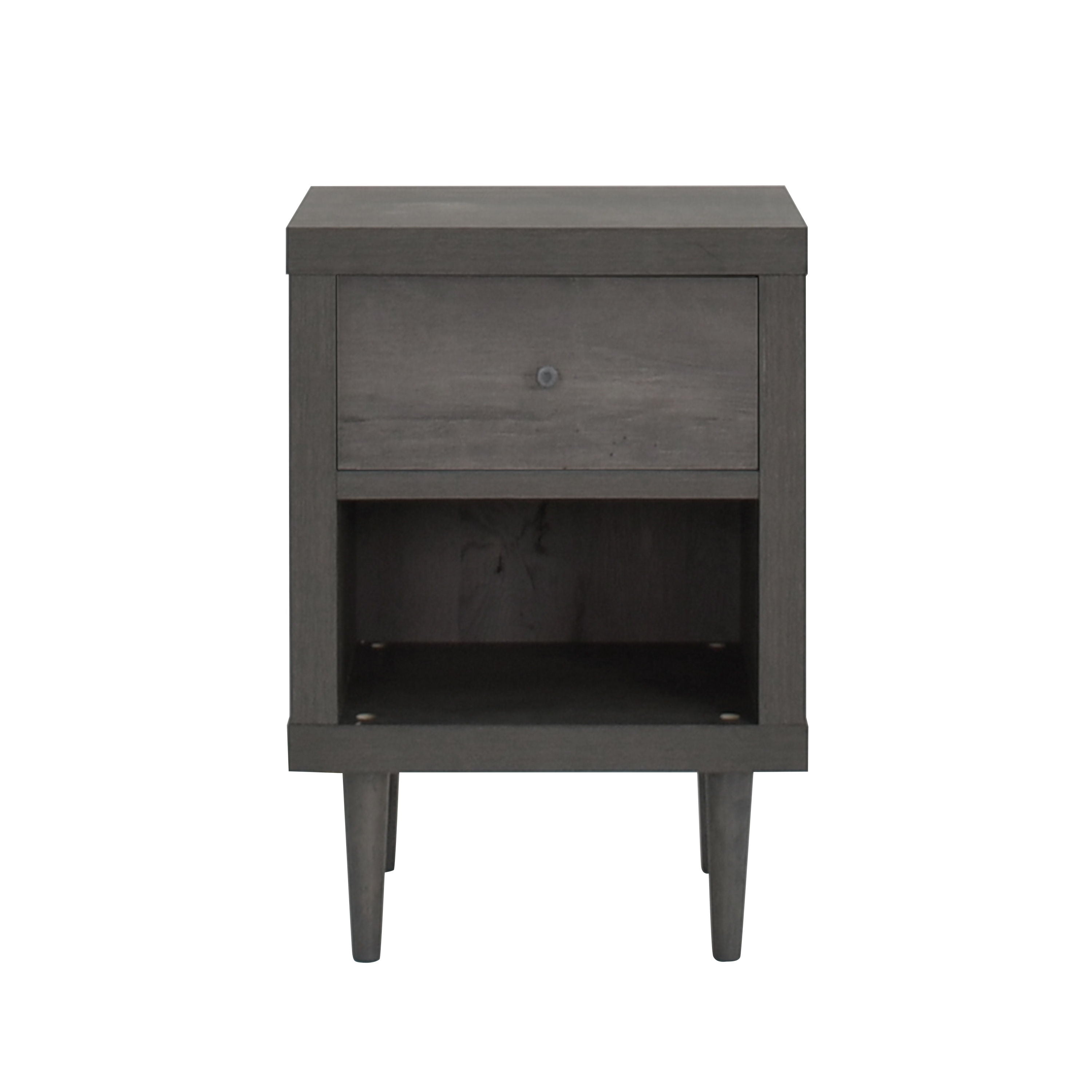 Nystrom - Wood Single Drawer Nightstand - Gray