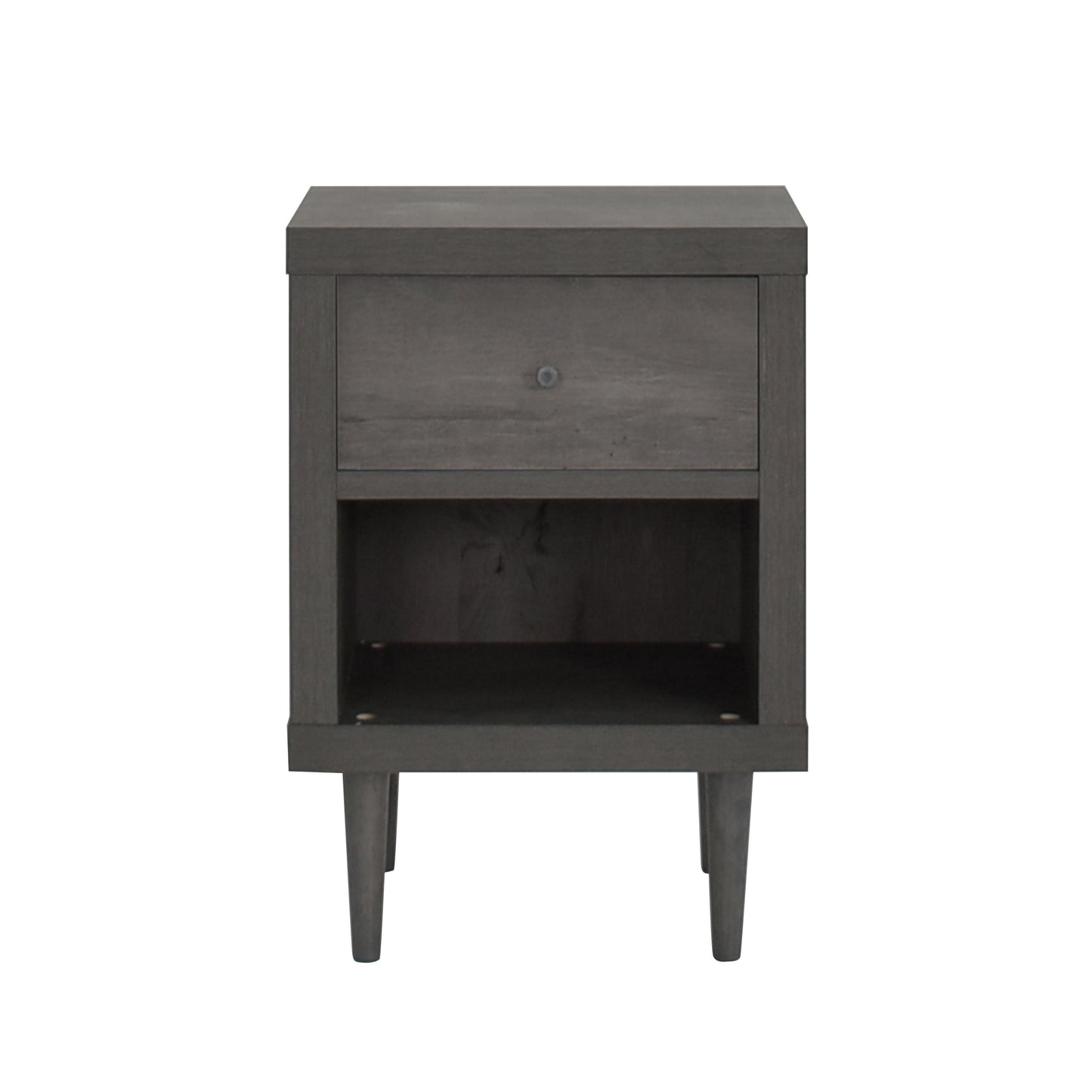 Nystrom - Wood Single Drawer Nightstand - Gray