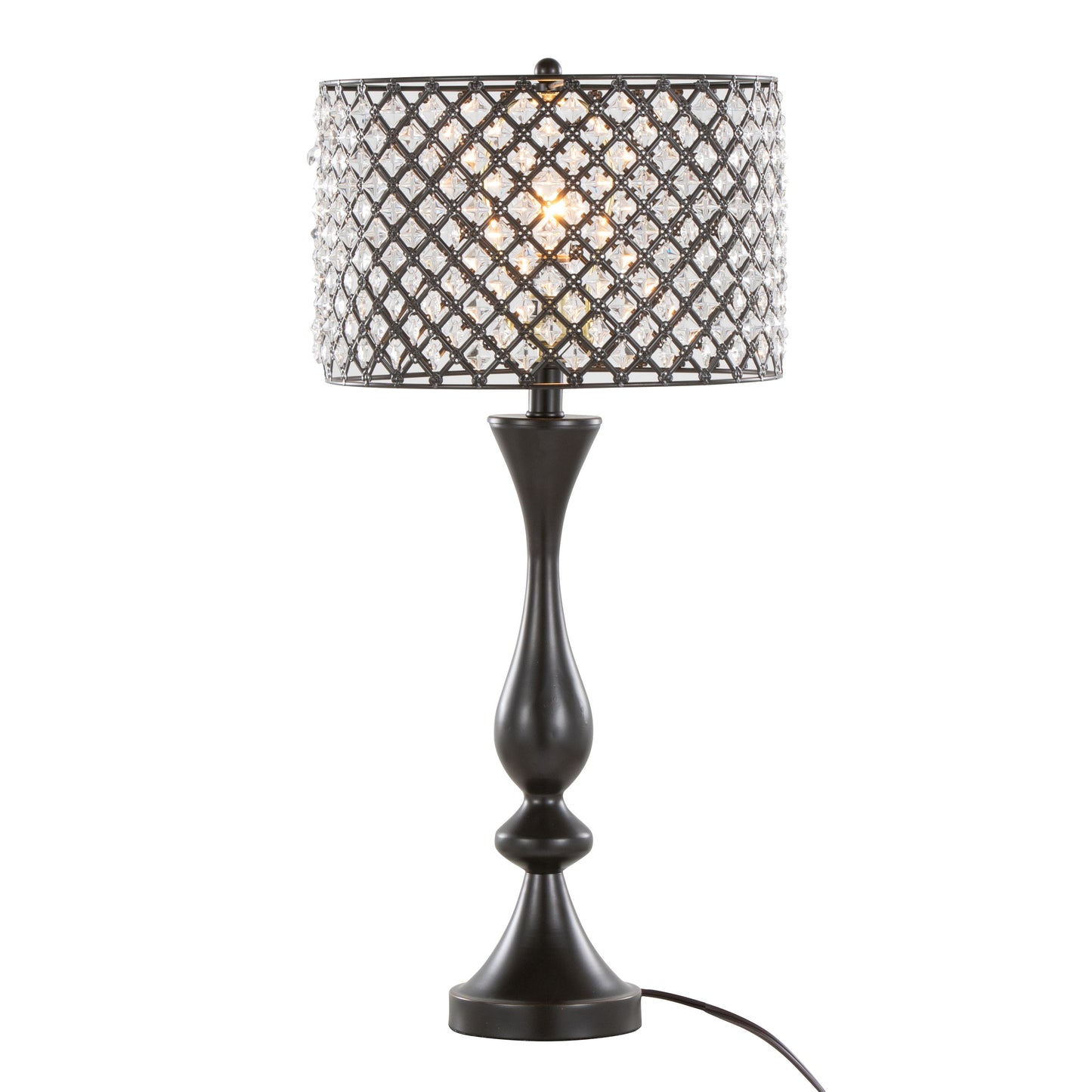 Topaz - Contemporary Table Lamp - Oil Rubbed Bronze / Clear Crystal