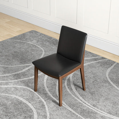 Laura - Mid-Century Modern Solid Wood Dining Chair (Set of 2) - Black