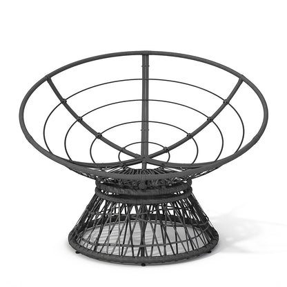 Ergonomic Wicker Chair With Cloud Thick Density Cushion, 3 Proof Cover High Capacity Iron Frame Fluid 360ÔøΩÔøΩÔøΩÔøΩÔøΩÔøΩÔøΩÔøΩÔøΩÔøΩÔøΩÔøΩÔøΩÔøΩÔøΩ Swivel - Gray