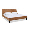 Aspen - King Vertical Tufted Headboard Platform Bed Set - Caramel Tan Brown