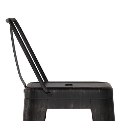 Rayne - Metal Bar Stool (Set of 2) - Distressed Black