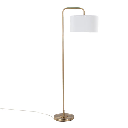 Puck - Contemporary Floor Lamp - Gold / White