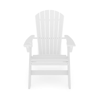 Adirondack Chair Sturdy HDPE Poly Lumber For Poolside, Patio, And Garden Relaxation - White
