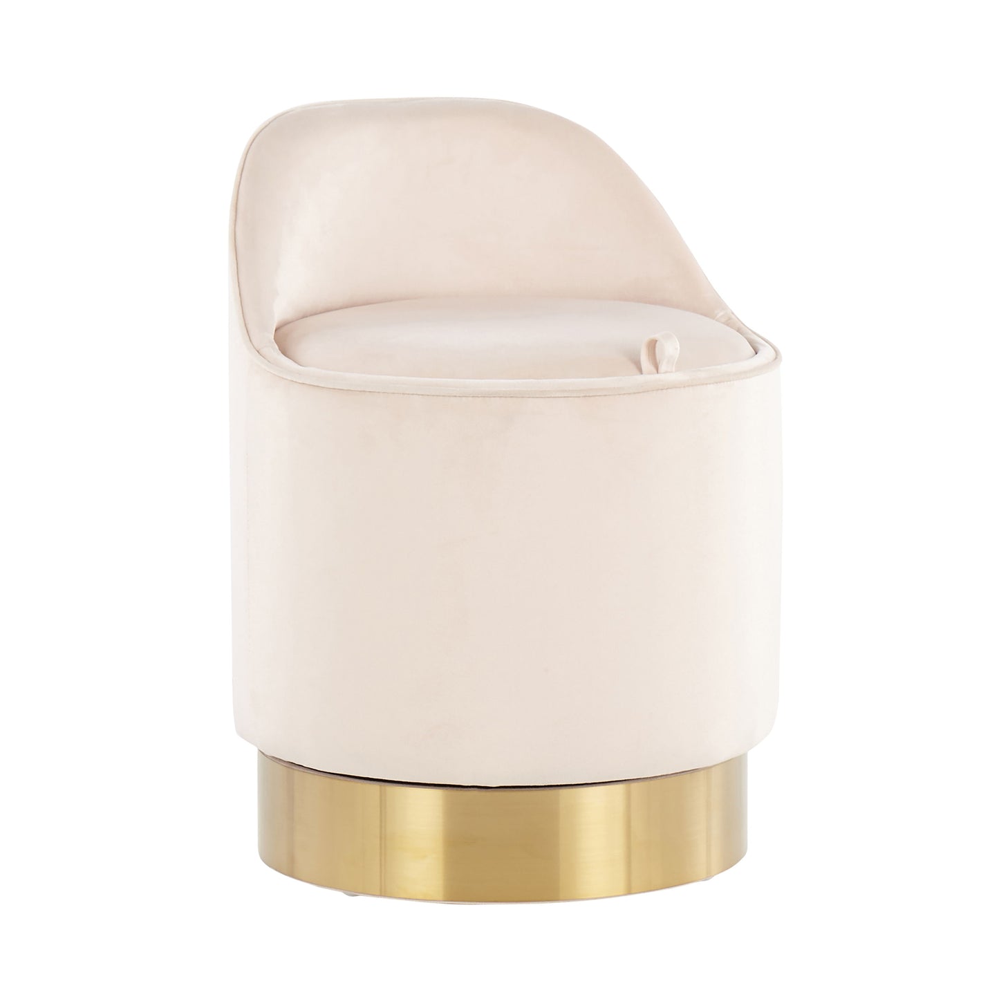 Marla - Contemporary / Glam Vanity Stool - Gold / Cream