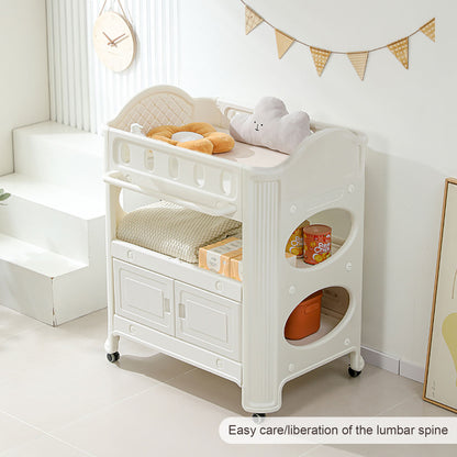 Eco Friendly Hdpe Baby Diaper Changing Table With Removable Safety Belt And Easy Clean Surface - White
