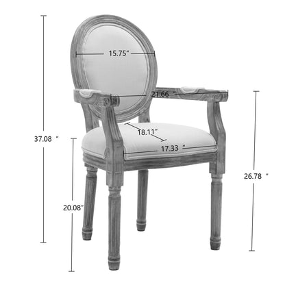 French Style Solid Wood Dining Chair (Set of 2) - Cream