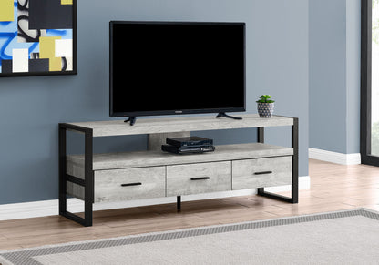 TV Stand, Console, Media Entertainment Center, Storage Drawers, Contemporary & Modern - Gray