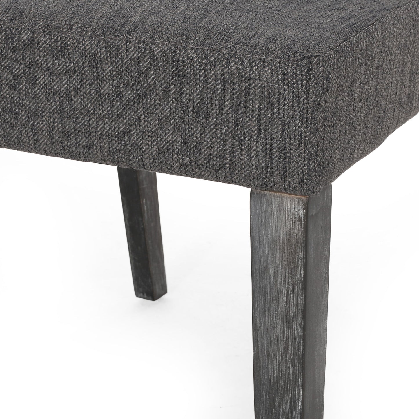 Contemporary Fabric Dining Chair With Upholstered Seating And Tapered Legs - Charcoal