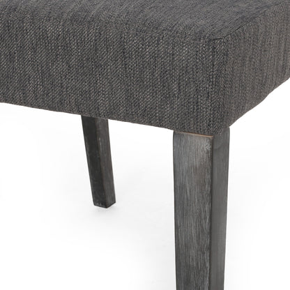 Contemporary Fabric Dining Chair With Upholstered Seating And Tapered Legs - Charcoal