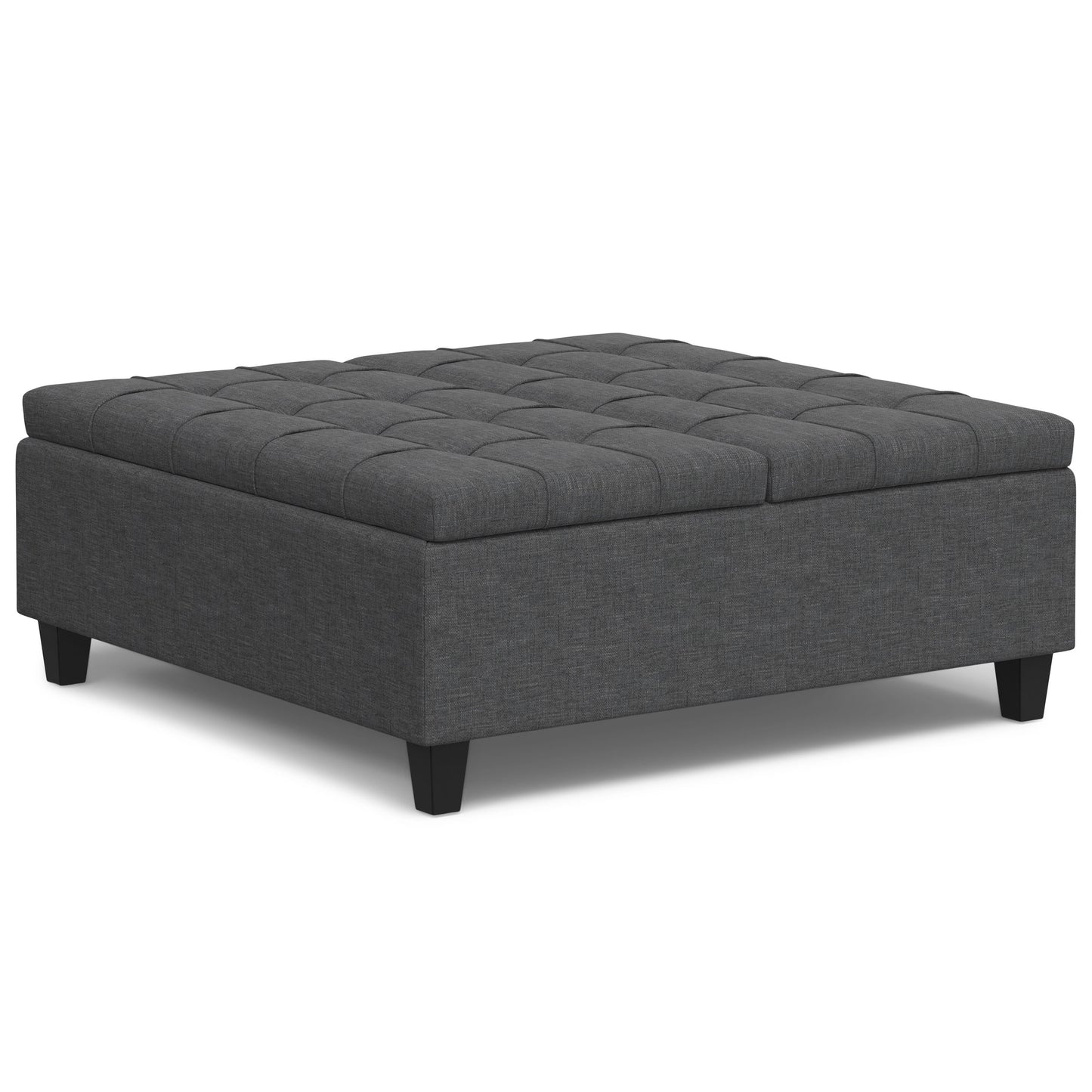 Harrison - Multifunctional Large Square Coffee Table Storage Ottoman - Gray