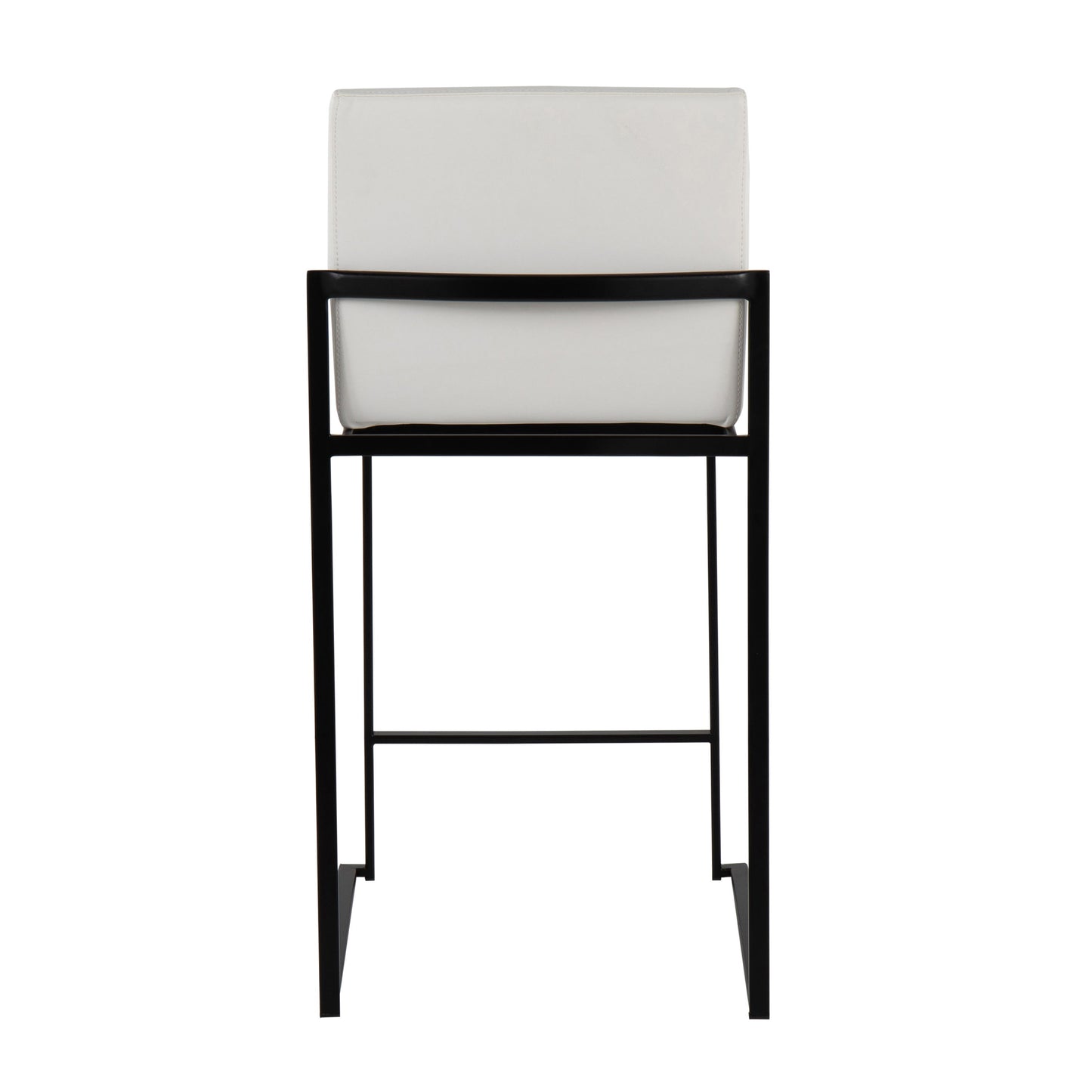 Fuji - Contemporary High Back Counter Stool (Set of 3) - Black / White