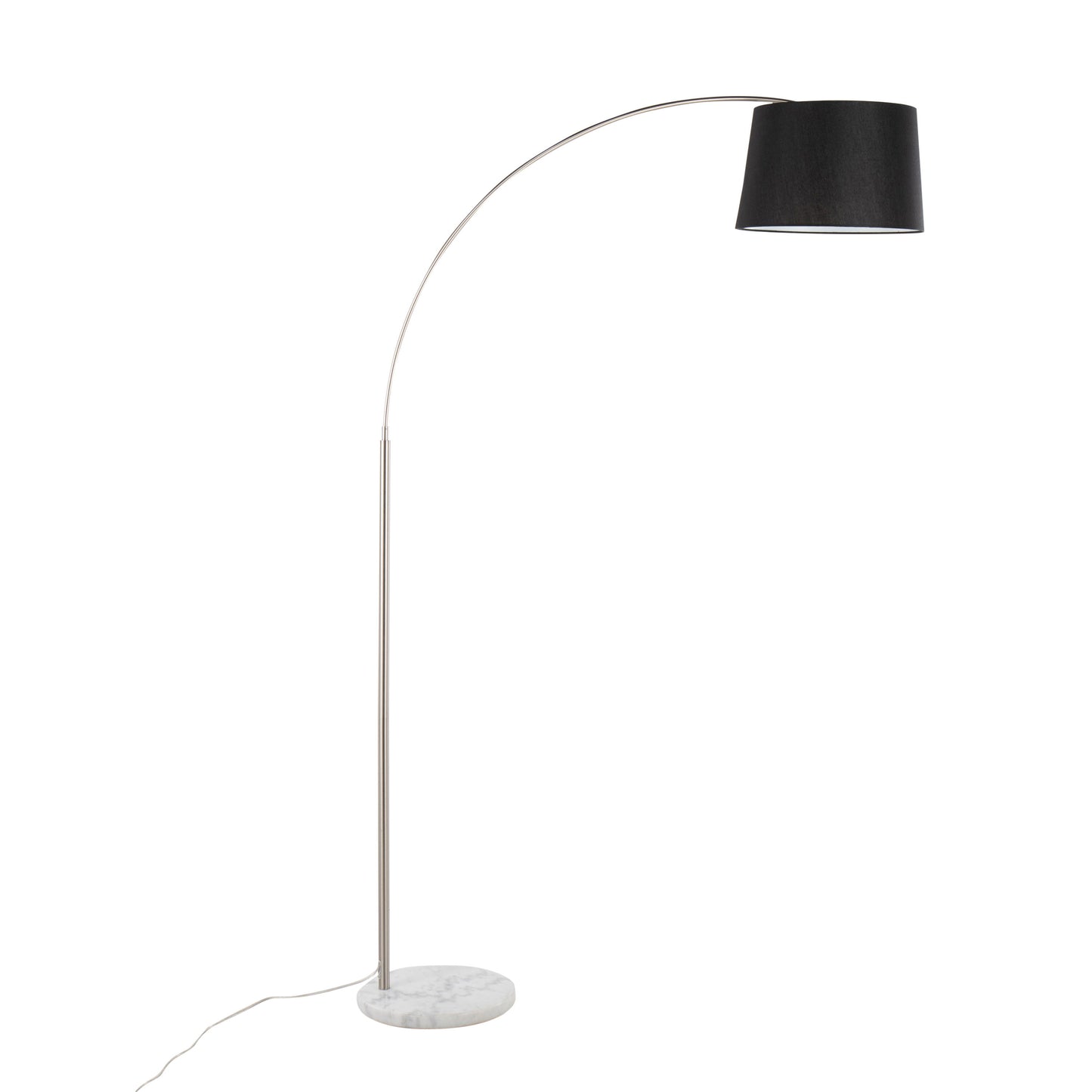 March - Contemporary Floor Lamp - Nickel / Black