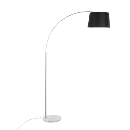 March - Contemporary Floor Lamp - Nickel / Black
