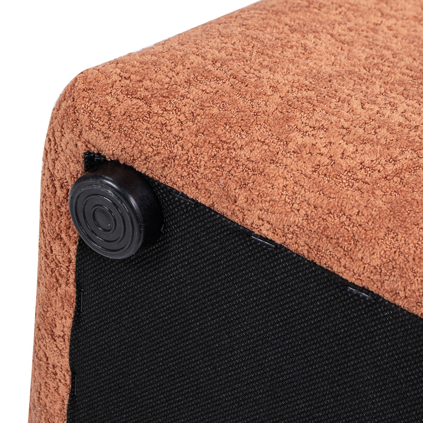 Oliver - Tapered Square Upholstered Ottoman - Spice Orange Fleeced
