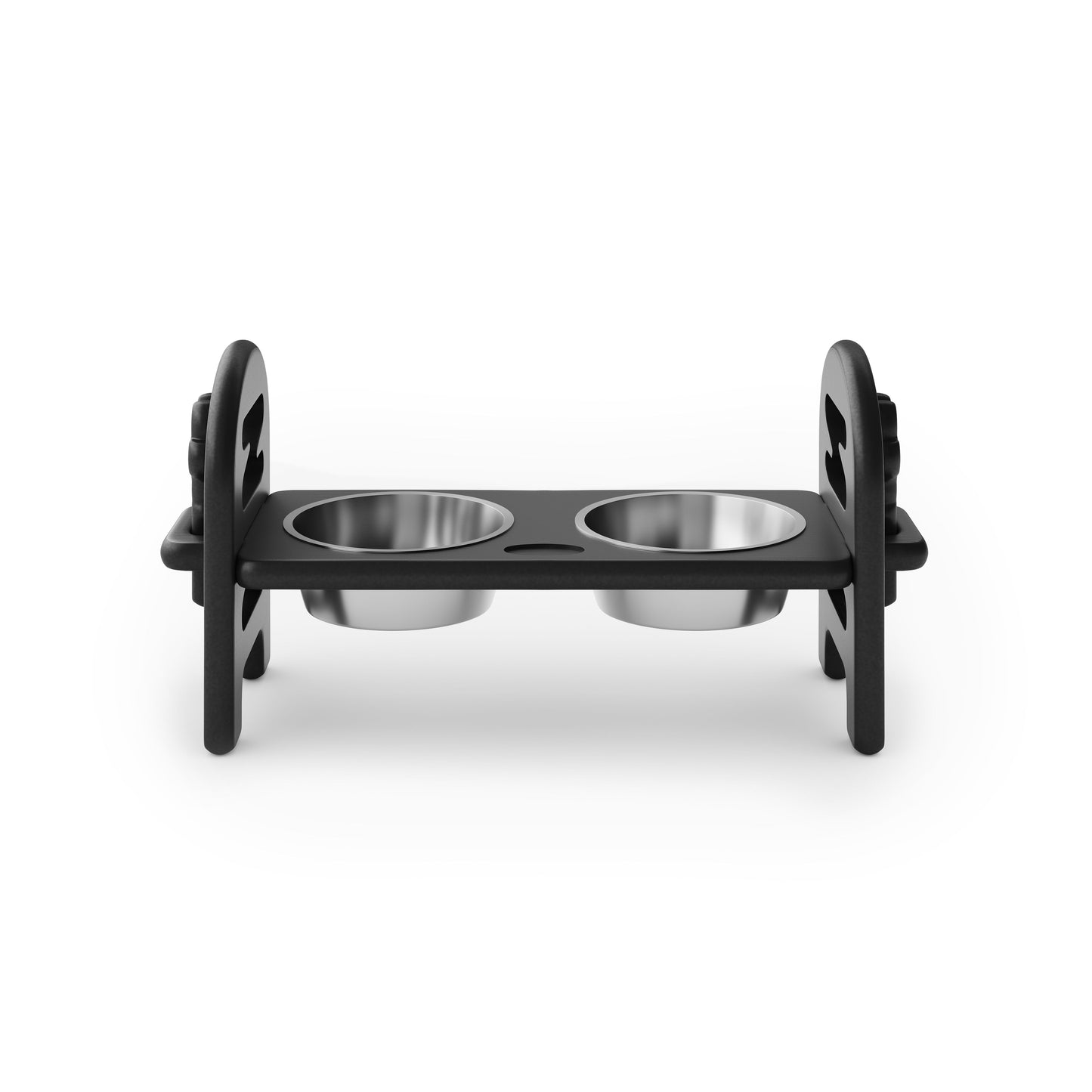 Adjustable Pet Bowl Travel Ready HDPE Durable Poly Lumber Recycled - Black