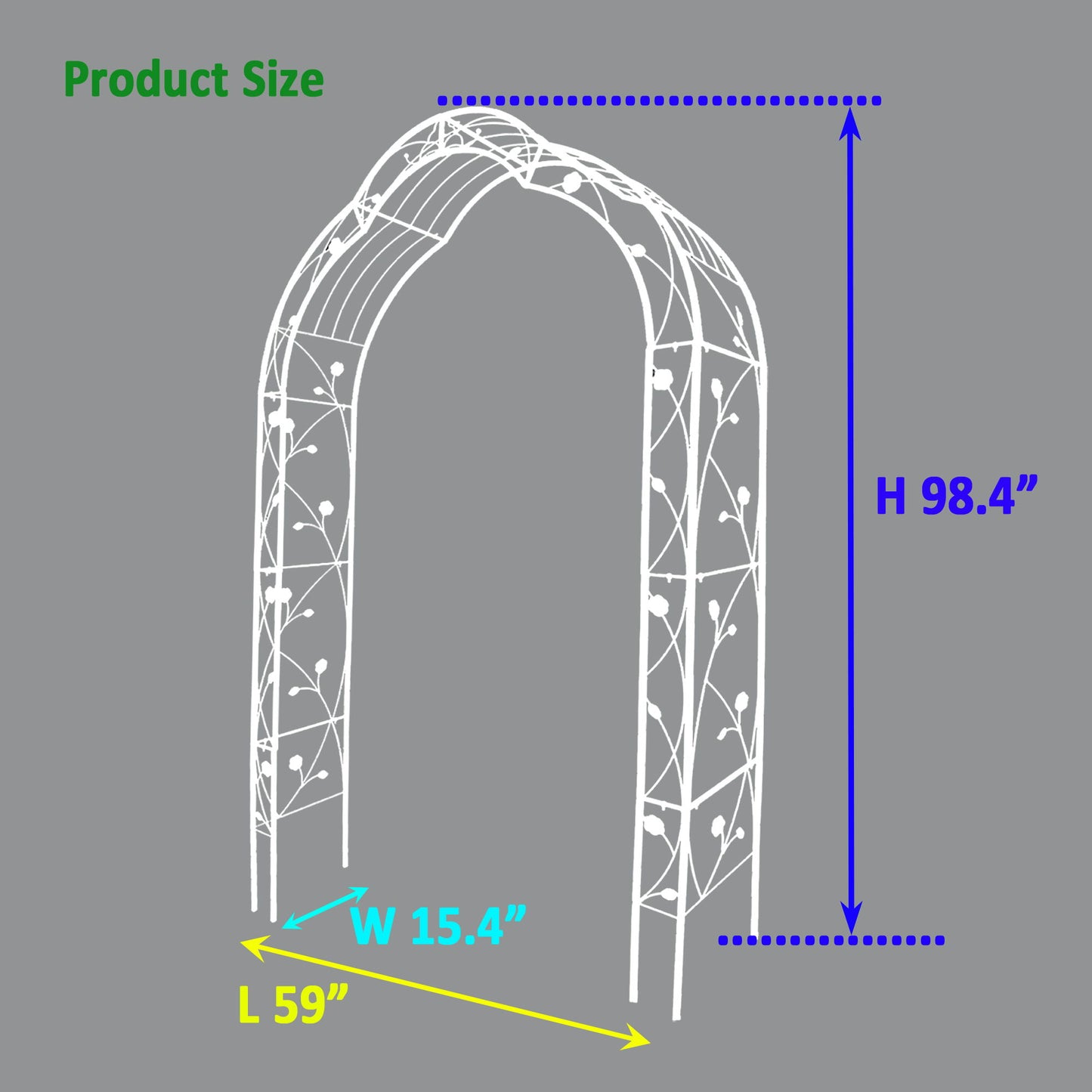 Metal Garden Arch Assemble Freely With 8 Styles Garden Arbor Trellis Climbing Plants Support Rose Arch Outdoor Arch Wedding Arch Party Events Archway - Cream White